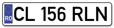 Placuta inmatriculare numar auto  CL-156-RLN, CL 156 RLN, CL156RLN