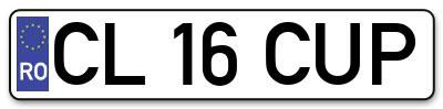 Placuta inmatriculare numar auto  CL-16-CUP, CL 16 CUP, CL16CUP
