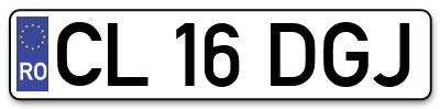 Placuta inmatriculare numar auto  CL-16-DGJ, CL 16 DGJ, CL16DGJ