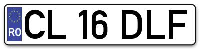 Placuta inmatriculare numar auto  CL-16-DLF, CL 16 DLF, CL16DLF