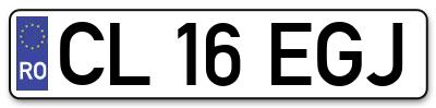 Placuta inmatriculare numar auto  CL-16-EGJ, CL 16 EGJ, CL16EGJ