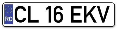 Placuta inmatriculare numar auto  CL-16-EKV, CL 16 EKV, CL16EKV