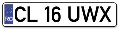 Placuta inmatriculare numar auto  CL-16-UWX, CL 16 UWX, CL16UWX