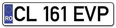Placuta inmatriculare numar auto  CL-161-EVP, CL 161 EVP, CL161EVP