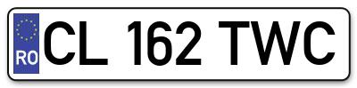 Placuta inmatriculare numar auto  CL-162-TWC, CL 162 TWC, CL162TWC