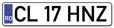 Placuta inmatriculare numar auto  CL-17-HNZ, CL 17 HNZ, CL17HNZ