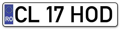 Placuta inmatriculare numar auto  CL-17-HOD, CL 17 HOD, CL17HOD