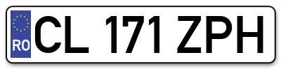 Placuta inmatriculare numar auto  CL-171-ZPH, CL 171 ZPH, CL171ZPH