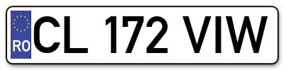 Placuta inmatriculare numar auto  CL-172-VIW, CL 172 VIW, CL172VIW