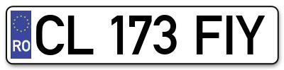 Placuta inmatriculare numar auto  CL-173-FIY, CL 173 FIY, CL173FIY