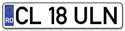 Placuta inmatriculare numar auto  CL-18-ULN, CL 18 ULN, CL18ULN