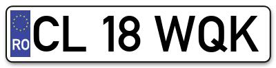 Placuta inmatriculare numar auto  CL-18-WQK, CL 18 WQK, CL18WQK