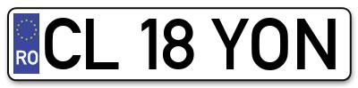 Placuta inmatriculare numar auto  CL-18-YON, CL 18 YON, CL18YON