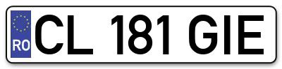 Placuta inmatriculare numar auto  CL-181-GIE, CL 181 GIE, CL181GIE