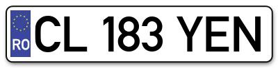 Placuta inmatriculare numar auto  CL-183-YEN, CL 183 YEN, CL183YEN
