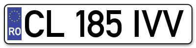 Placuta inmatriculare numar auto  CL-185-IVV, CL 185 IVV, CL185IVV
