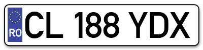 Placuta inmatriculare numar auto  CL-188-YDX, CL 188 YDX, CL188YDX