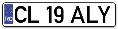 Placuta inmatriculare numar auto  CL-19-ALY, CL 19 ALY, CL19ALY