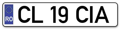 Placuta inmatriculare numar auto  CL-19-CIA, CL 19 CIA, CL19CIA