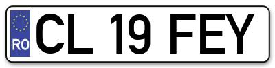 Placuta inmatriculare numar auto  CL-19-FEY, CL 19 FEY, CL19FEY