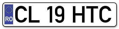 Placuta inmatriculare numar auto  CL-19-HTC, CL 19 HTC, CL19HTC