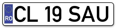 Placuta inmatriculare numar auto  CL-19-SAU, CL 19 SAU, CL19SAU