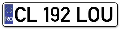 Placuta inmatriculare numar auto  CL-192-LOU, CL 192 LOU, CL192LOU