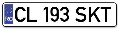 Placuta inmatriculare numar auto  CL-193-SKT, CL 193 SKT, CL193SKT