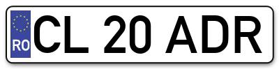 Placuta inmatriculare numar auto  CL-20-ADR, CL 20 ADR, CL20ADR