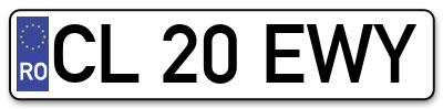 Placuta inmatriculare numar auto  CL-20-EWY, CL 20 EWY, CL20EWY