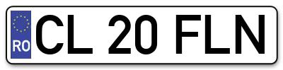 Placuta inmatriculare numar auto  CL-20-FLN, CL 20 FLN, CL20FLN