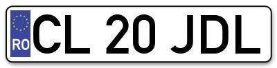 Placuta inmatriculare numar auto  CL-20-JDL, CL 20 JDL, CL20JDL