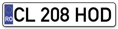 Placuta inmatriculare numar auto  CL-208-HOD, CL 208 HOD, CL208HOD