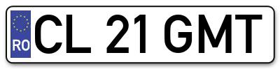 Placuta inmatriculare numar auto  CL-21-GMT, CL 21 GMT, CL21GMT