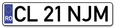 Placuta inmatriculare numar auto  CL-21-NJM, CL 21 NJM, CL21NJM