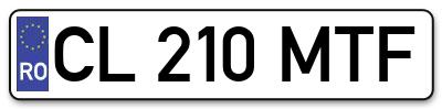 Placuta inmatriculare numar auto  CL-210-MTF, CL 210 MTF, CL210MTF