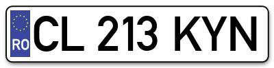 Placuta inmatriculare numar auto  CL-213-KYN, CL 213 KYN, CL213KYN