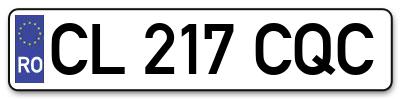Placuta inmatriculare numar auto  CL-217-CQC, CL 217 CQC, CL217CQC
