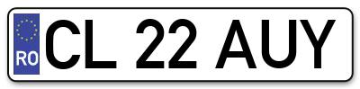 Placuta inmatriculare numar auto  CL-22-AUY, CL 22 AUY, CL22AUY