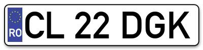 Placuta inmatriculare numar auto  CL-22-DGK, CL 22 DGK, CL22DGK