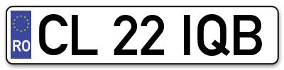 Placuta inmatriculare numar auto  CL-22-IQB, CL 22 IQB, CL22IQB