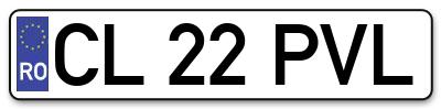Placuta inmatriculare numar auto  CL-22-PVL, CL 22 PVL, CL22PVL