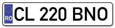 Placuta inmatriculare numar auto  CL-220-BNO, CL 220 BNO, CL220BNO