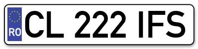 Placuta inmatriculare numar auto  CL-222-IFS, CL 222 IFS, CL222IFS