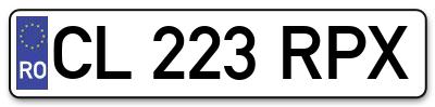 Placuta inmatriculare numar auto  CL-223-RPX, CL 223 RPX, CL223RPX