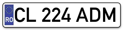 Placuta inmatriculare numar auto  CL-224-ADM, CL 224 ADM, CL224ADM