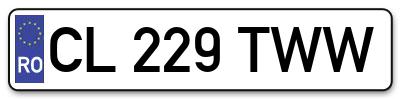 Placuta inmatriculare numar auto  CL-229-TWW, CL 229 TWW, CL229TWW