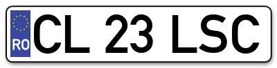 Placuta inmatriculare numar auto  CL-23-LSC, CL 23 LSC, CL23LSC