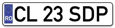 Placuta inmatriculare numar auto  CL-23-SDP, CL 23 SDP, CL23SDP