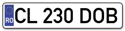 Placuta inmatriculare numar auto  CL-230-DOB, CL 230 DOB, CL230DOB